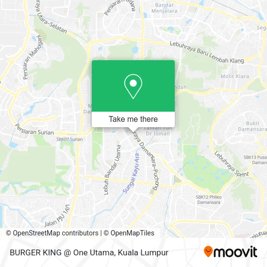 Peta BURGER KING @ One Utama