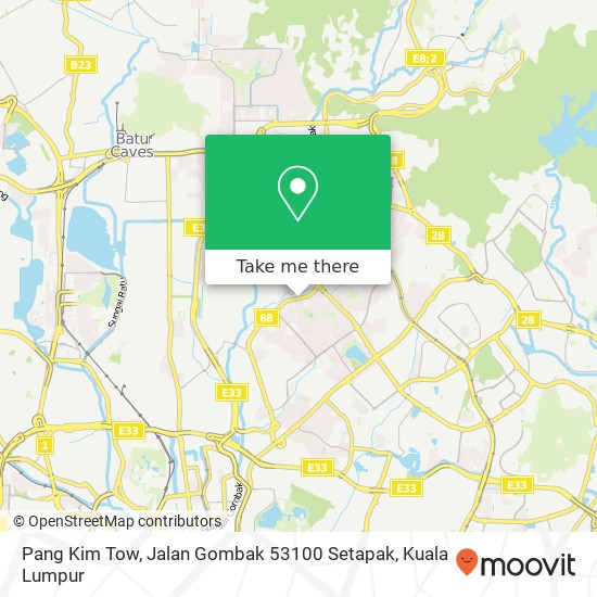 Peta Pang Kim Tow, Jalan Gombak 53100 Setapak