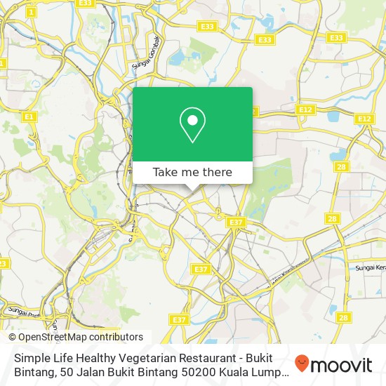 Peta Simple Life Healthy Vegetarian Restaurant - Bukit Bintang, 50 Jalan Bukit Bintang 50200 Kuala Lumpur