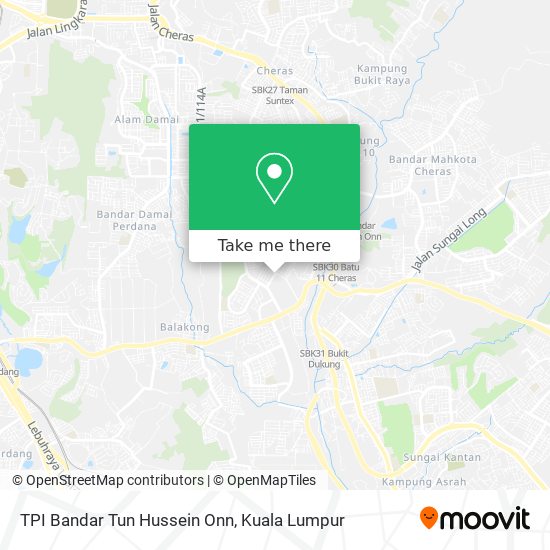 Peta TPI Bandar Tun Hussein Onn