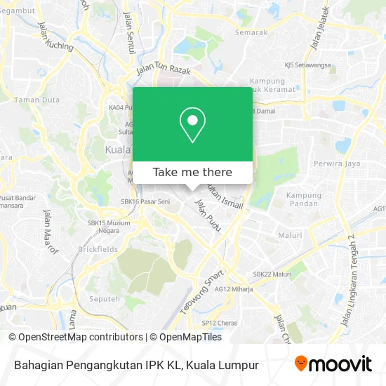 Bahagian Pengangkutan IPK KL map