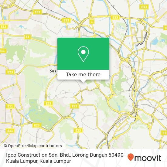 Ipco Construction Sdn. Bhd., Lorong Dungun 50490 Kuala Lumpur map