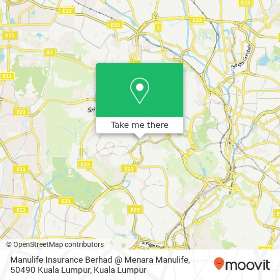 Peta Manulife Insurance Berhad @ Menara Manulife, 50490 Kuala Lumpur