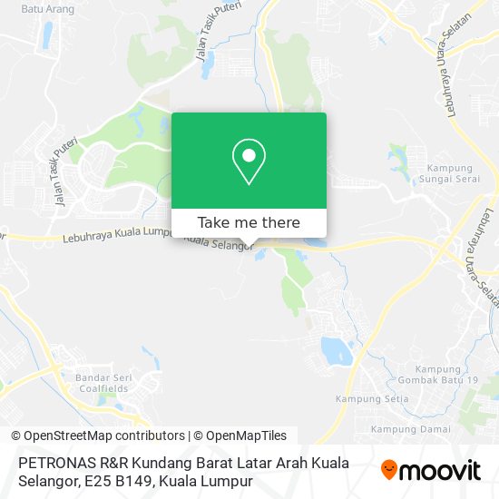 Peta PETRONAS R&R Kundang Barat Latar Arah Kuala Selangor, E25 B149
