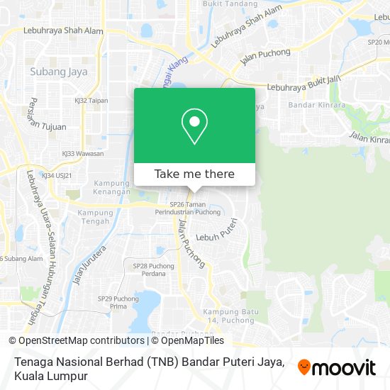 Peta Tenaga Nasional Berhad (TNB) Bandar Puteri Jaya