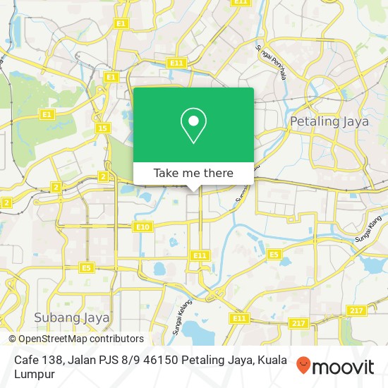 Cafe 138, Jalan PJS 8 / 9 46150 Petaling Jaya map