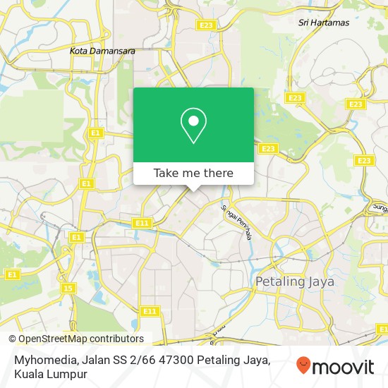 Peta Myhomedia, Jalan SS 2 / 66 47300 Petaling Jaya