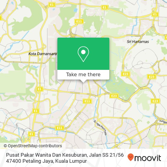 Pusat Pakar Wanita Dan Kesuburan, Jalan SS 21 / 56 47400 Petaling Jaya map