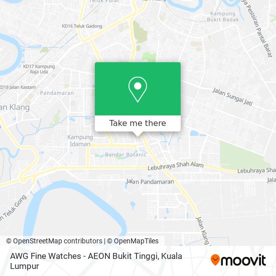 Peta AWG Fine Watches - AEON Bukit Tinggi