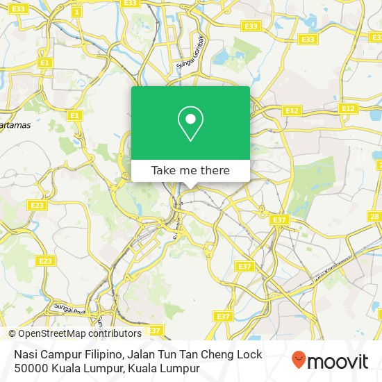 Peta Nasi Campur Filipino, Jalan Tun Tan Cheng Lock 50000 Kuala Lumpur