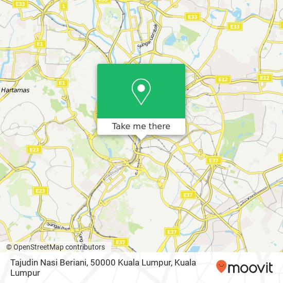 Tajudin Nasi Beriani, 50000 Kuala Lumpur map