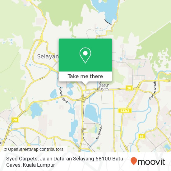 Peta Syed Carpets, Jalan Dataran Selayang 68100 Batu Caves