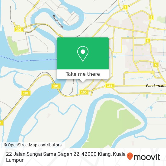 Peta 22 Jalan Sungai Sama Gagah 22, 42000 Klang