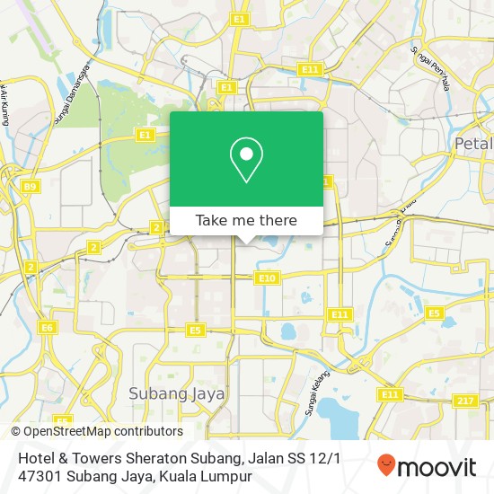 Hotel & Towers Sheraton Subang, Jalan SS 12 / 1 47301 Subang Jaya map