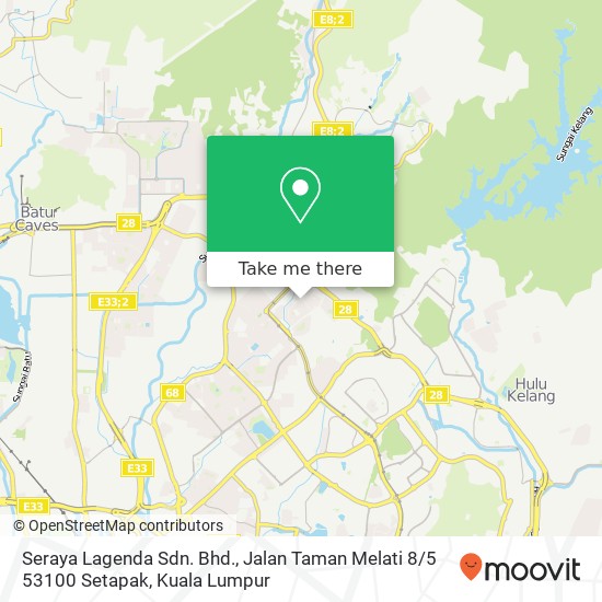 Seraya Lagenda Sdn. Bhd., Jalan Taman Melati 8 / 5 53100 Setapak map