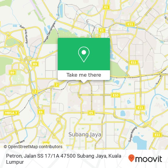 Peta Petron, Jalan SS 17 / 1A 47500 Subang Jaya