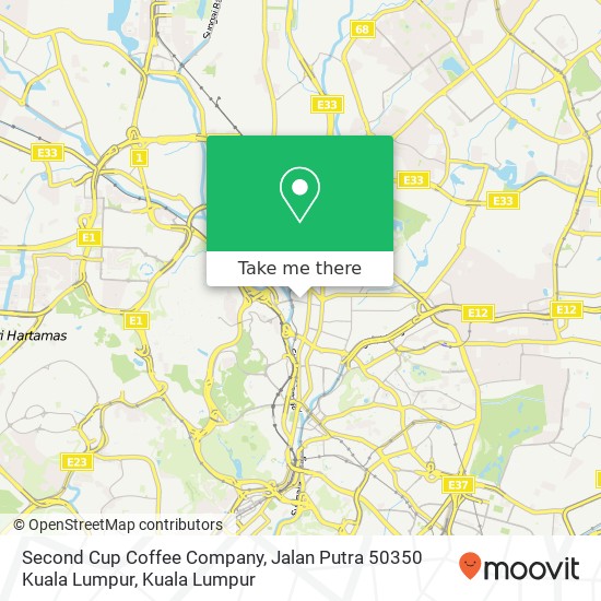 Second Cup Coffee Company, Jalan Putra 50350 Kuala Lumpur map