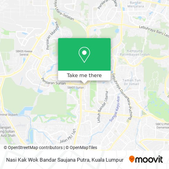 Nasi Kak Wok Bandar Saujana Putra map