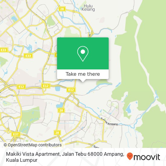 Peta Makiki Vista Apartment, Jalan Tebu 68000 Ampang