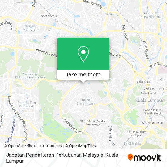 Jabatan Pendaftaran Pertubuhan Malaysia map