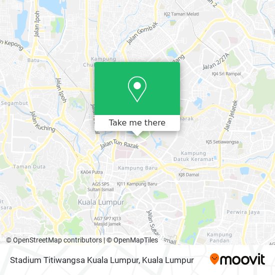 Stadium Titiwangsa Kuala Lumpur map