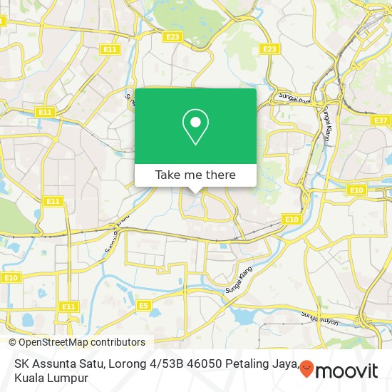 Peta SK Assunta Satu, Lorong 4 / 53B 46050 Petaling Jaya
