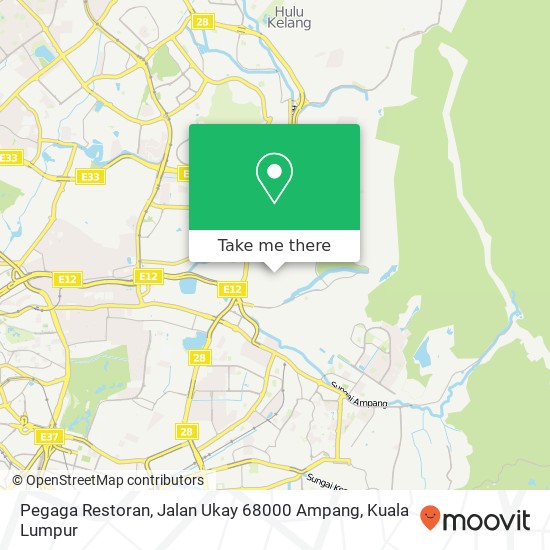 Peta Pegaga Restoran, Jalan Ukay 68000 Ampang