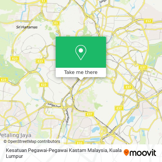 Peta Kesatuan Pegawai-Pegawai Kastam Malaysia
