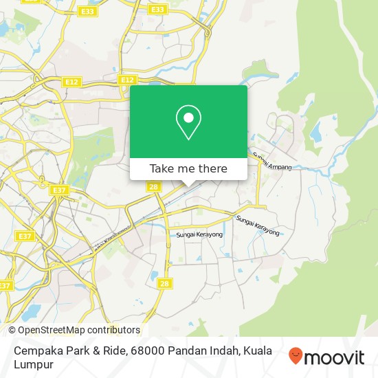 Peta Cempaka Park & Ride, 68000 Pandan Indah