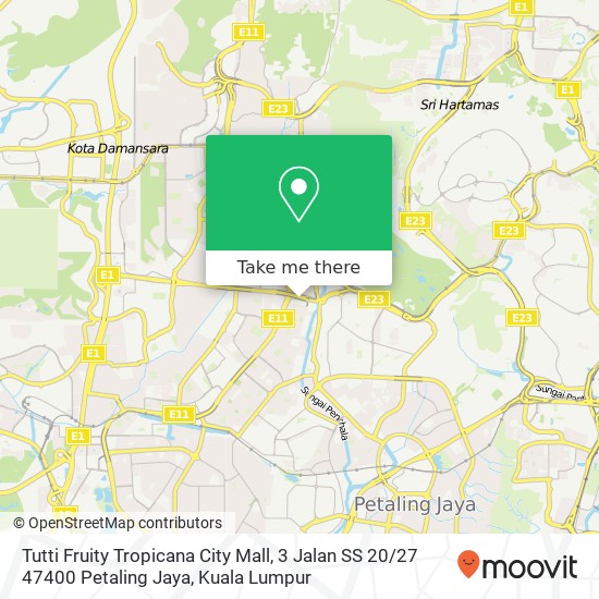 Tutti Fruity Tropicana City Mall, 3 Jalan SS 20 / 27 47400 Petaling Jaya map