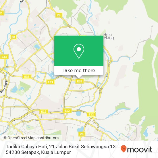 Tadika Cahaya Hati, 21 Jalan Bukit Setiawangsa 13 54200 Setapak map