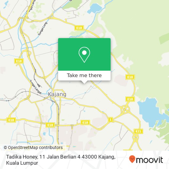 Peta Tadika Honey, 11 Jalan Berlian 4 43000 Kajang