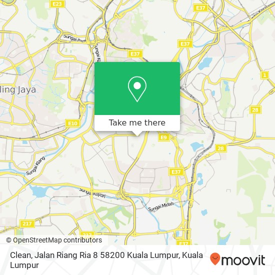 Peta Clean, Jalan Riang Ria 8 58200 Kuala Lumpur