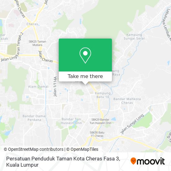 Peta Persatuan Penduduk Taman Kota Cheras Fasa 3