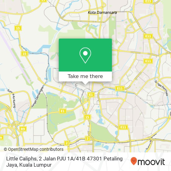 Peta Little Caliphs, 2 Jalan PJU 1A / 41B 47301 Petaling Jaya