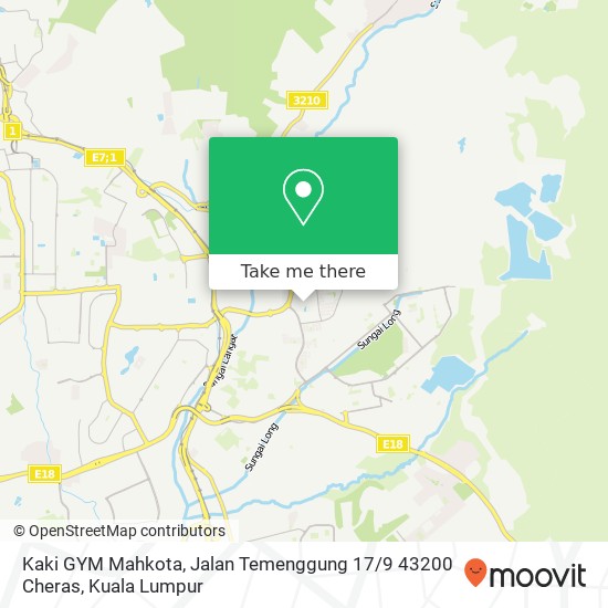 Peta Kaki GYM Mahkota, Jalan Temenggung 17 / 9 43200 Cheras