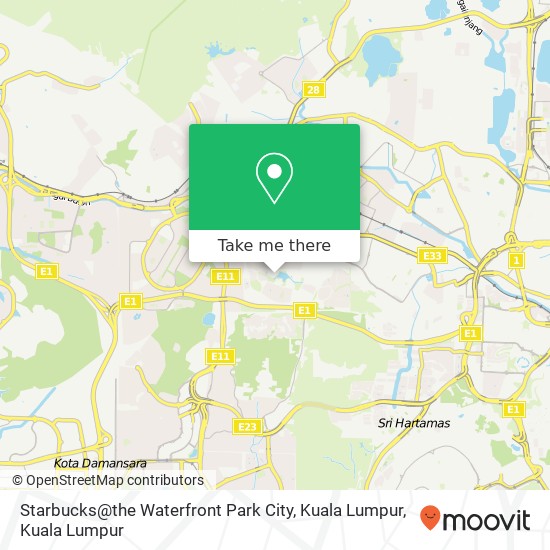 Starbucks@the Waterfront Park City, Kuala Lumpur map