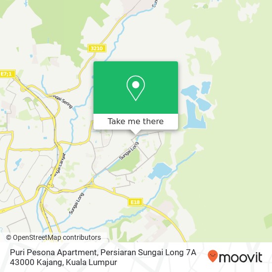 Peta Puri Pesona Apartment, Persiaran Sungai Long 7A 43000 Kajang