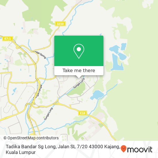 Peta Tadika Bandar Sg Long, Jalan SL 7 / 20 43000 Kajang