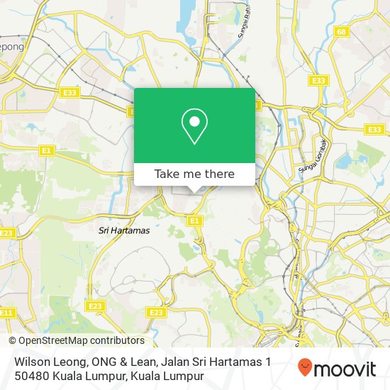 Peta Wilson Leong, ONG & Lean, Jalan Sri Hartamas 1 50480 Kuala Lumpur