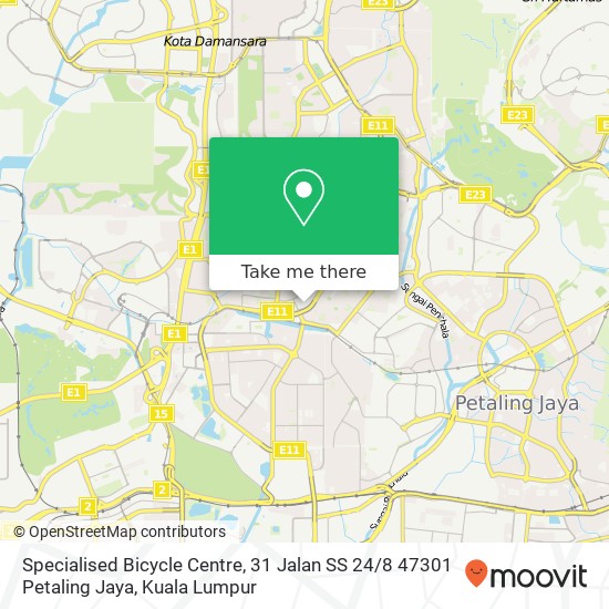 Peta Specialised Bicycle Centre, 31 Jalan SS 24 / 8 47301 Petaling Jaya