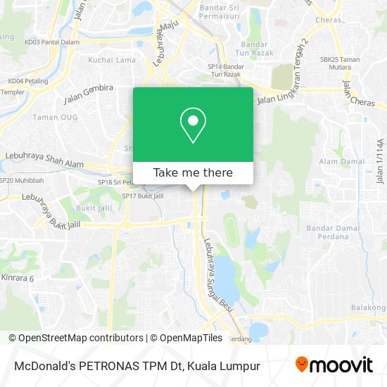 McDonald's PETRONAS TPM Dt map