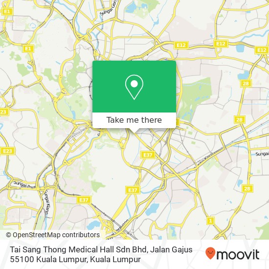 Peta Tai Sang Thong Medical Hall Sdn Bhd, Jalan Gajus 55100 Kuala Lumpur