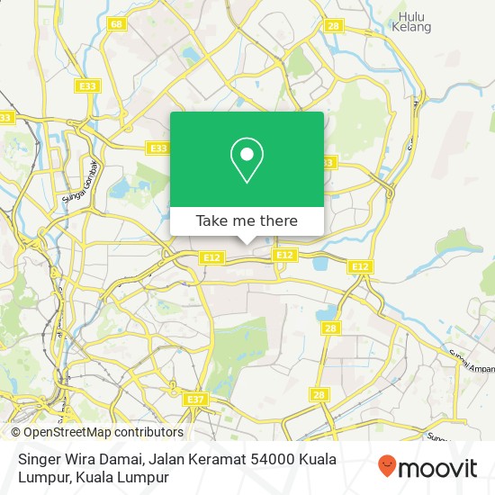Peta Singer Wira Damai, Jalan Keramat 54000 Kuala Lumpur