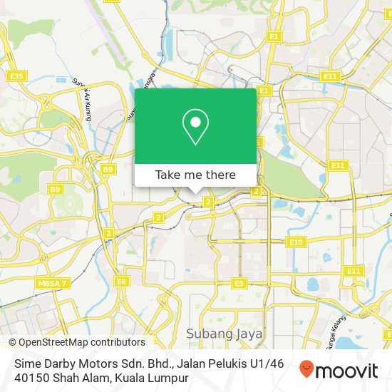 Sime Darby Motors Sdn. Bhd., Jalan Pelukis U1 / 46 40150 Shah Alam map