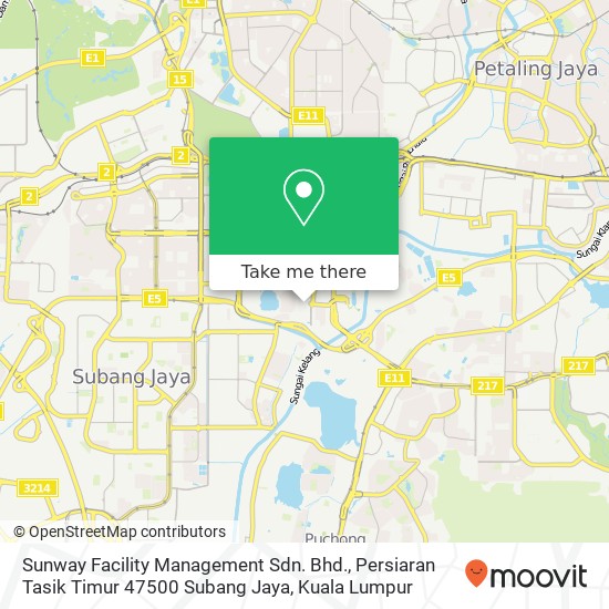 Sunway Facility Management Sdn. Bhd., Persiaran Tasik Timur 47500 Subang Jaya map