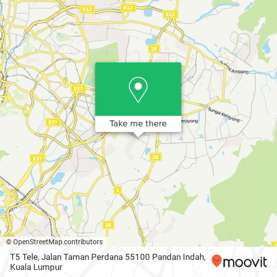 Peta T5 Tele, Jalan Taman Perdana 55100 Pandan Indah