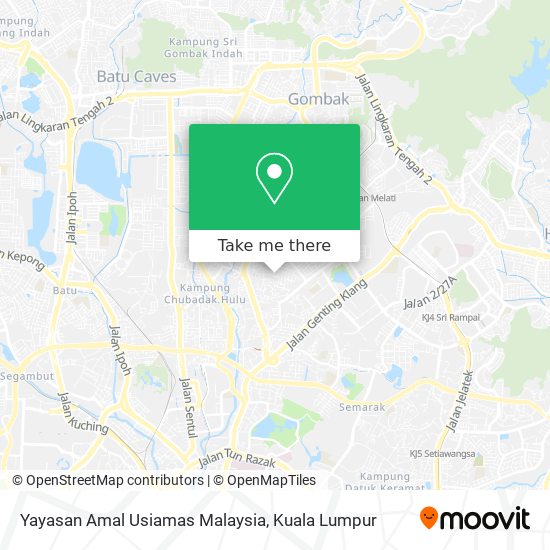 Peta Yayasan Amal Usiamas Malaysia