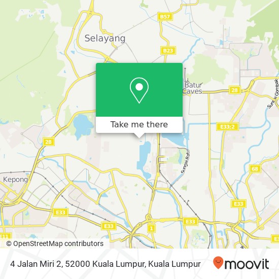 Peta 4 Jalan Miri 2, 52000 Kuala Lumpur