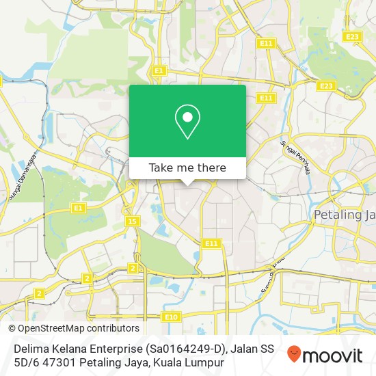 Peta Delima Kelana Enterprise (Sa0164249-D), Jalan SS 5D / 6 47301 Petaling Jaya